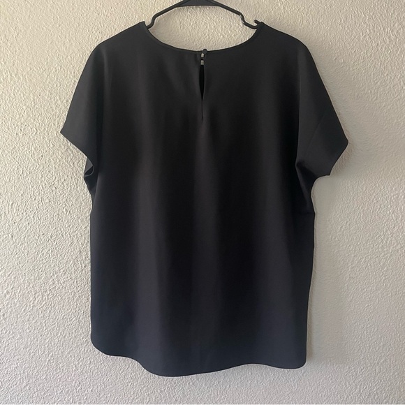 Mercer+Mettle Stretch Crepe Blouse Tunic Shirt Women’s XL Deep Black Lightweight - Picture 7 of 12
